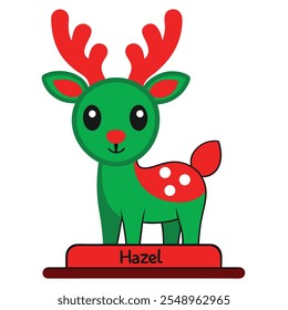 Decoração de Natal personalizada independente Reindeer.Family e configurações de nome de lugar