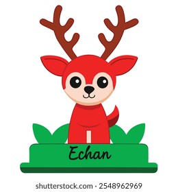 Decoração de Natal personalizada independente Reindeer.Family e configurações de nome de lugar