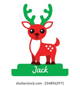 Personalized Freestanding Reindeer.Family Christmas Decoration and Place Name Settings