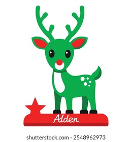 Personalized Freestanding Reindeer.Family Christmas Decoration and Place Name Settings