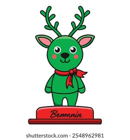 Decoração de Natal personalizada independente Reindeer.Family e configurações de nome de lugar