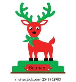 Personalized Freestanding Reindeer.Family Christmas Decoration and Place Name Settings