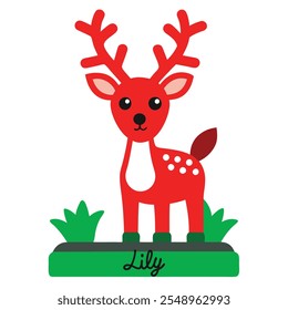 Personalized Freestanding Reindeer.Family Christmas Decoration and Place Name Settings