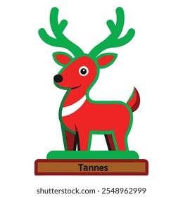 Personalized Freestanding Reindeer.Family Christmas Decoration and Place Name Settings