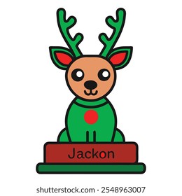 Personalized Freestanding Reindeer.Family Christmas Decoration and Place Name Settings