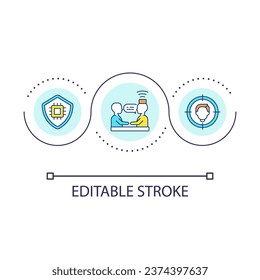 Personalized health care loop concept icon. Medical innovative approach. Precision medicine abstract idea thin line illustration. Isolated outline drawing. Editable stroke. Arial font used