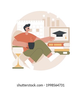 Personalized learning abstract concept vector illustration. Bite-sized learning, own pace, flexible process, individualized instruction plan, happy student, tailor education abstract metaphor.