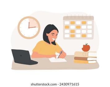 Personalized learning isolated concept vector illustration. Bite-sized learning, own pace, flexible process, individualized instruction plan, happy student, tailor education vector concept.