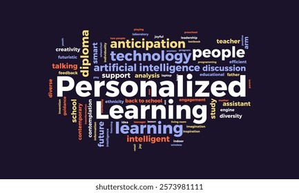 Personalized Learning word cloud template. Personalized Learning concept vector tagcloud background. vector illustration.