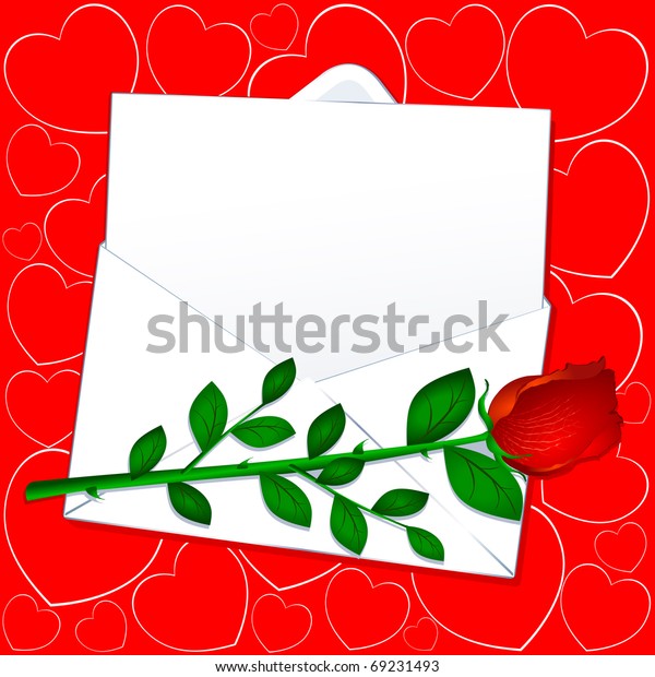 Personalized Love Letter Red Rose Vector: เวกเตอร์สต็อก (ปลอดค่า ...