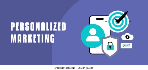 Personalized marketing data and zero-party data to create tailored messages and offers, giving each customer a unique experience without relying on third-party cookies. Vector header and web banner