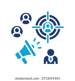 Icono de marketing personalizado Ilustración vectorial mixta