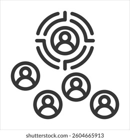 Personalized Marketing Outline Icon Vector Illustration