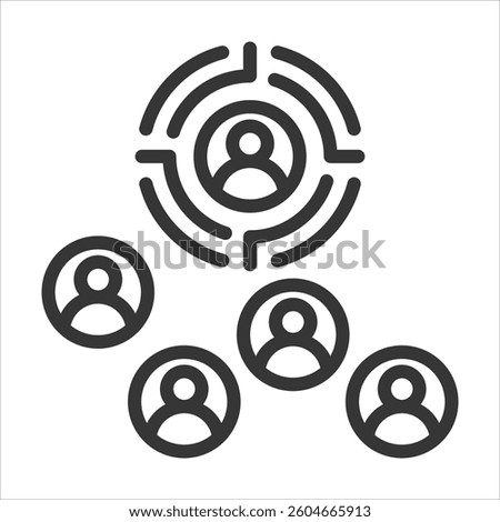 Personalized Marketing Outline Icon Vector Illustration