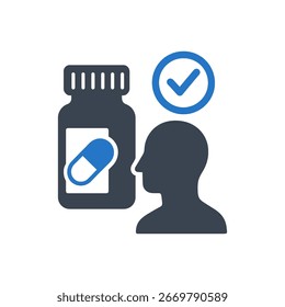 Icono personalizado del Plan de la medicación aislado en el fondo blanco 
