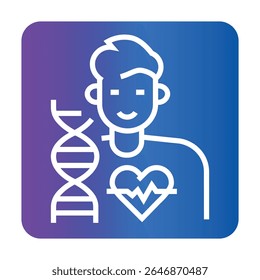 Personalized medicine color flat icon. Sign for web page, mobile app, button, logo. Vector isolated button. Editable stroke.