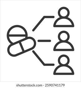 Personalized Medicine Outline Icon Vector Illustration