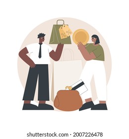 Personalized selling abstract concept vector illustration. Personalized b2b selling, face-to-face sales technique, brand representative, marketing method, promotion mix trend abstract metaphor.