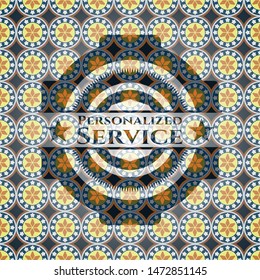 Personalized Service arabic emblem. Arabesque decoration.