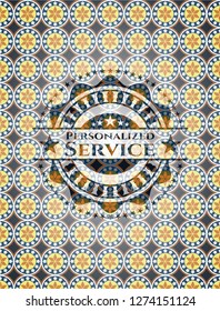 Personalized Service arabic emblem background. Arabesque decoration.
