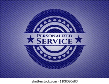 Personalized Service badge with denim texture