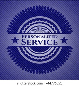 Personalized Service emblem with denim texture