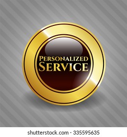 Personalized Service gold shiny emblem