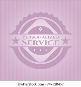 Personalized Service retro pink emblem