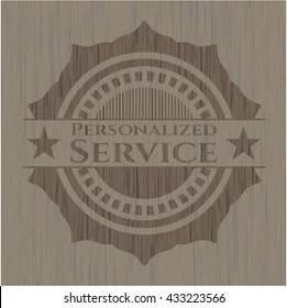 Personalized Service wooden emblem. Retro