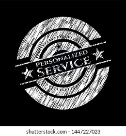 Personalized Service written with chalkboard texture. Vector Illustration. Detailed.