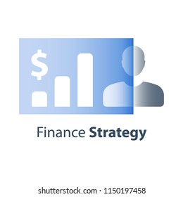 Personalized stock market portfolio, long term investment return, pension fund savings account, superannuation concept, revenue growth, business financial performance report analyzing, broker services