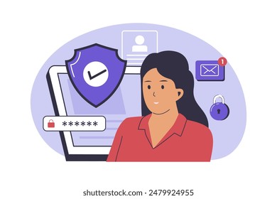 Personally Identifiable Information illustration concept. Illustration for websites, landing pages, mobile applications, posters and banners. Trendy flat vector illustration