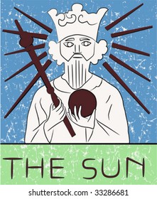 Personification of the Sun; vector illustration