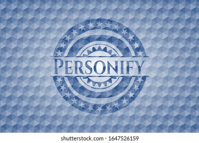 Passen Sie das blaue Hexagon-Emblem an. Vektorillustration Illustration. Detaillierte Angaben.