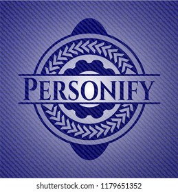 Personify emblem with jean background