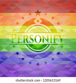 Personify lgbt colors emblem 