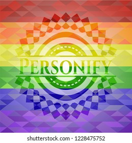 Personify lgbt colors emblem 