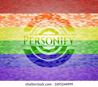 Personify lgbt colors emblem. Vector Illustration. Mosaic.