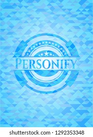 Personify light blue mosaic emblem