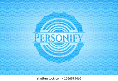 Personify light blue water emblem background. Vector Illustration. Detailed.