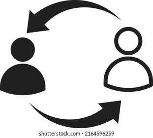 Personnel change icon. People in round cycle symbol. Human resource concept.