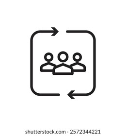 Personnel change icon Vector flat thin line illustration