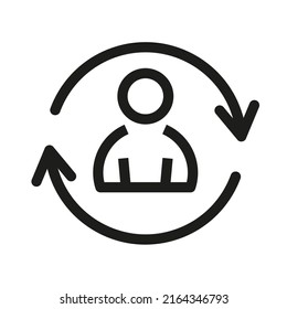 Personnel change line icon. Human resource concept. Vector illustration