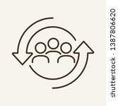 Personnel change line icon. People in round cycle symbol. Human resource concept. Vector illustration can be used for topics like rotation, HR, personnel, management