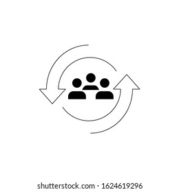 Personnel Change Line Icon. People In Round Cycle Symbol. Human Resource Concept. Vector Illustration Can Be Used For Topics Like Rotation, HR, Personnel, Management