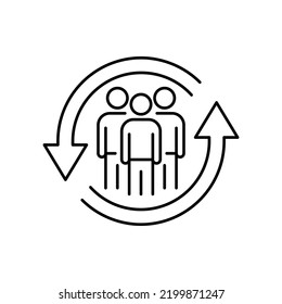 Personnel change. Switch group icon design isolated on white background. Vector illustration