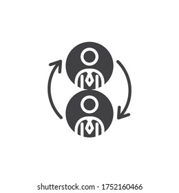 Personnel change vector icon. filled flat sign for mobile concept and web design. Switch staff glyph icon. Symbol, logo illustration. Vector graphics