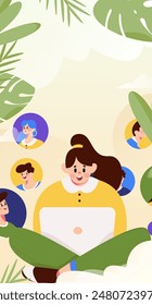 Personnel doing job interview flat vector concept operation hand drawn illustration

