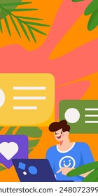 Personnel doing job interview flat vector concept operation hand drawn illustration
