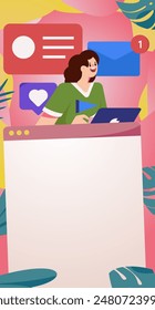 Personnel doing job interview flat vector concept operation hand drawn illustration
